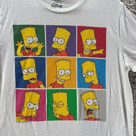 The Simpsons Shirt Adult Medium White Short Sleeve 2021 Fox Short Sleeve Mens - Picture 2 of 8